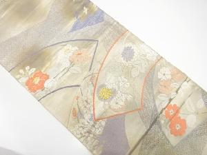 地紙に花模様織出し袋帯